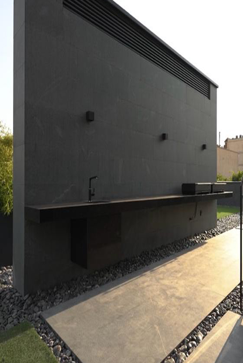 دیوار  باربیکیو سنگ طبیعی  Absolute Black